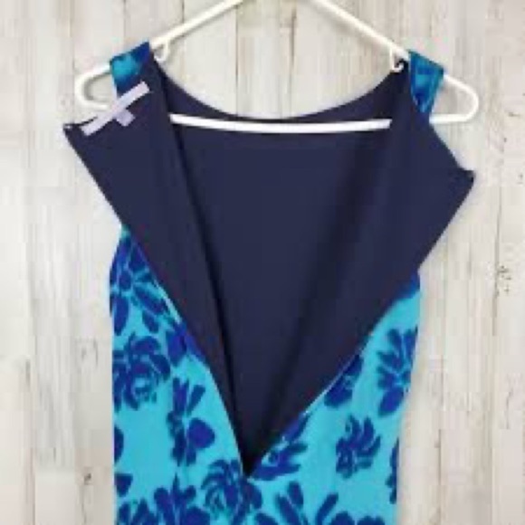 🆕 LUXE By Carmen Marc Valvo Womens Dress Sleeveless Floral Hawaiian size 14W - Picture 4 of 15